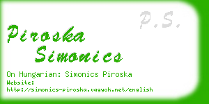 piroska simonics business card